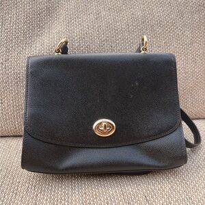 Coach Black Leather Shoulder Bag